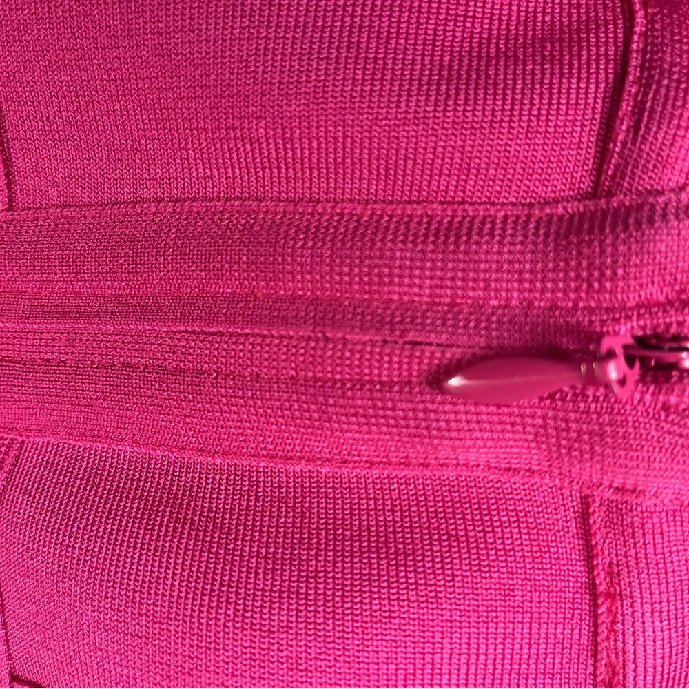 Bebe Fuchsia Pink Bandaid Sexy Cocktail Dress - Picture 12 of 14